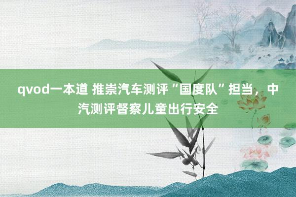 qvod一本道 推崇汽车测评“国度队”担当,中汽测评督察儿童出行安全
