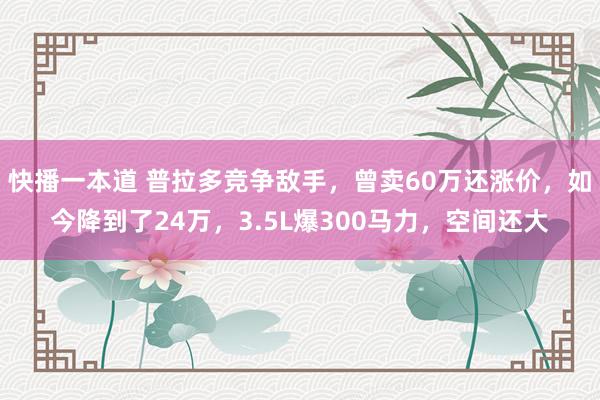 快播一本道 普拉多竞争敌手,曾卖60万还涨价,如今降到了24万,3.5L爆300马力,空间还大