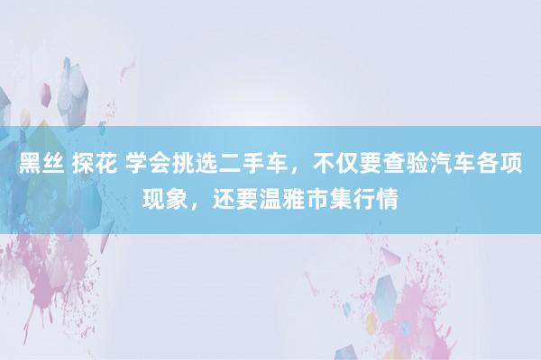 黑丝 探花 学会挑选二手车,不仅要查验汽车各项现象,还要温雅市集行情