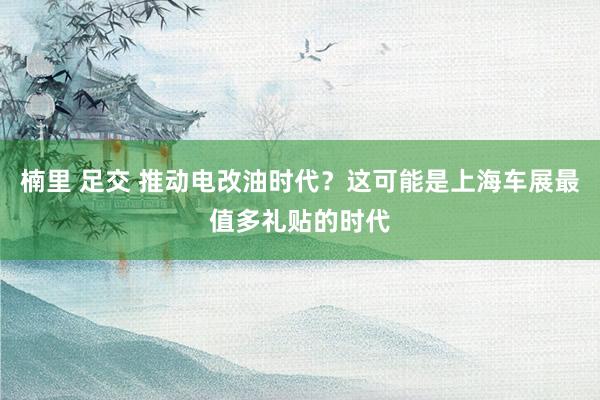 楠里 足交 推动电改油时代?这可能是上海车展最值多礼贴的时代