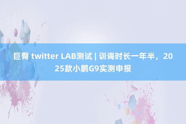 巨臀 twitter LAB测试 | 训诲时长一年半,2025款小鹏G9实测申报
